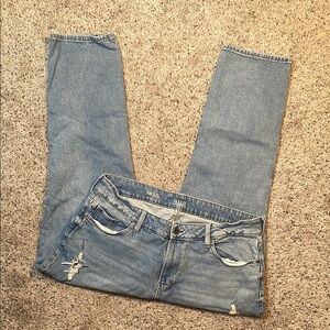 ANA Light Wash Mid Rise Boyfriend Distressed Jean Size 16W‎